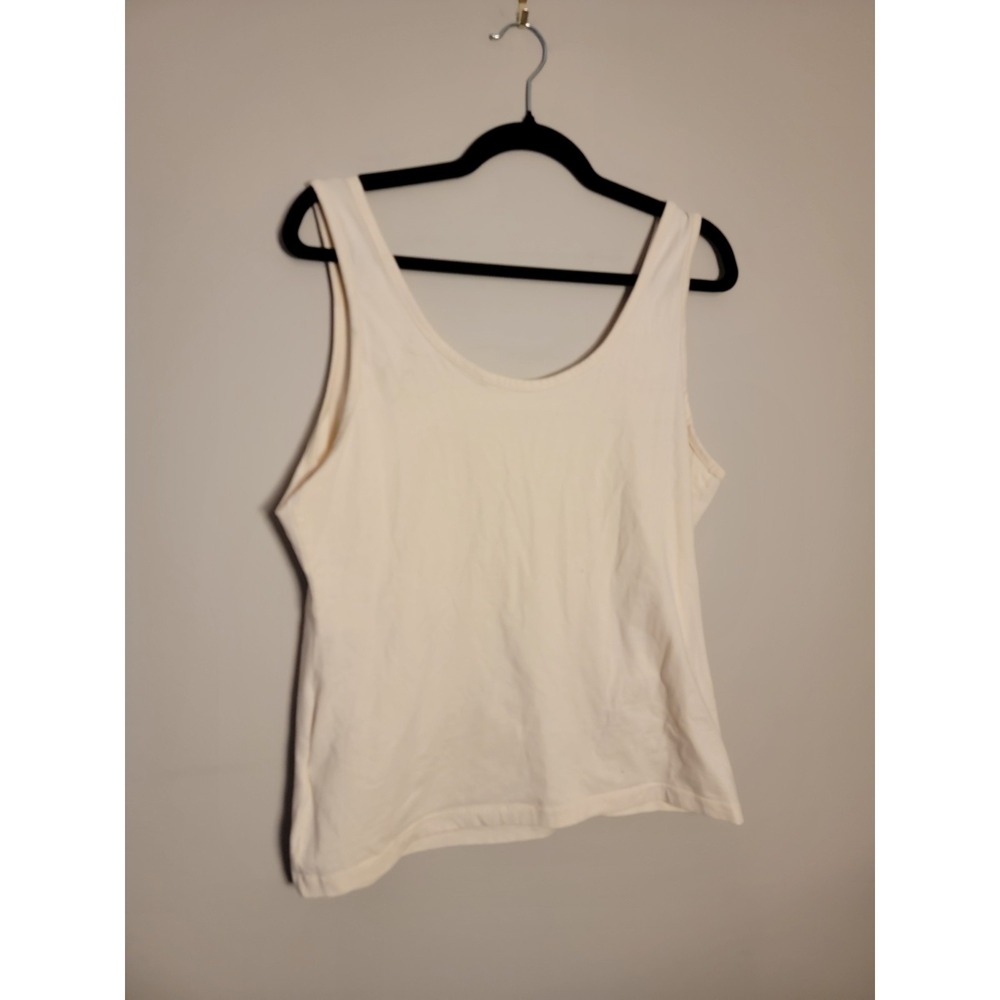 Guess Tank Top Womens Sz XL White Palm Tree‎ Sky Rhinestone Graphic Scoop Neck - Picture 6 of 8